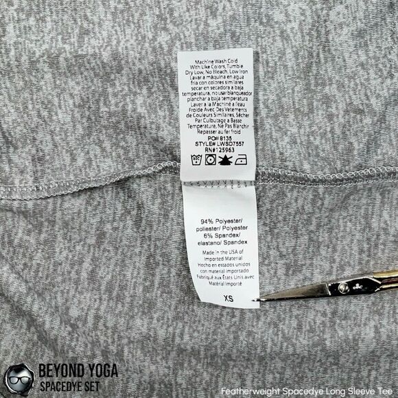 BEYOND YOGA SPACEDYE SET: FEATHERWEIGHT LONG SLEEVE T + MIDI JOGGERS SILVER MIST - Picture 9 of 14